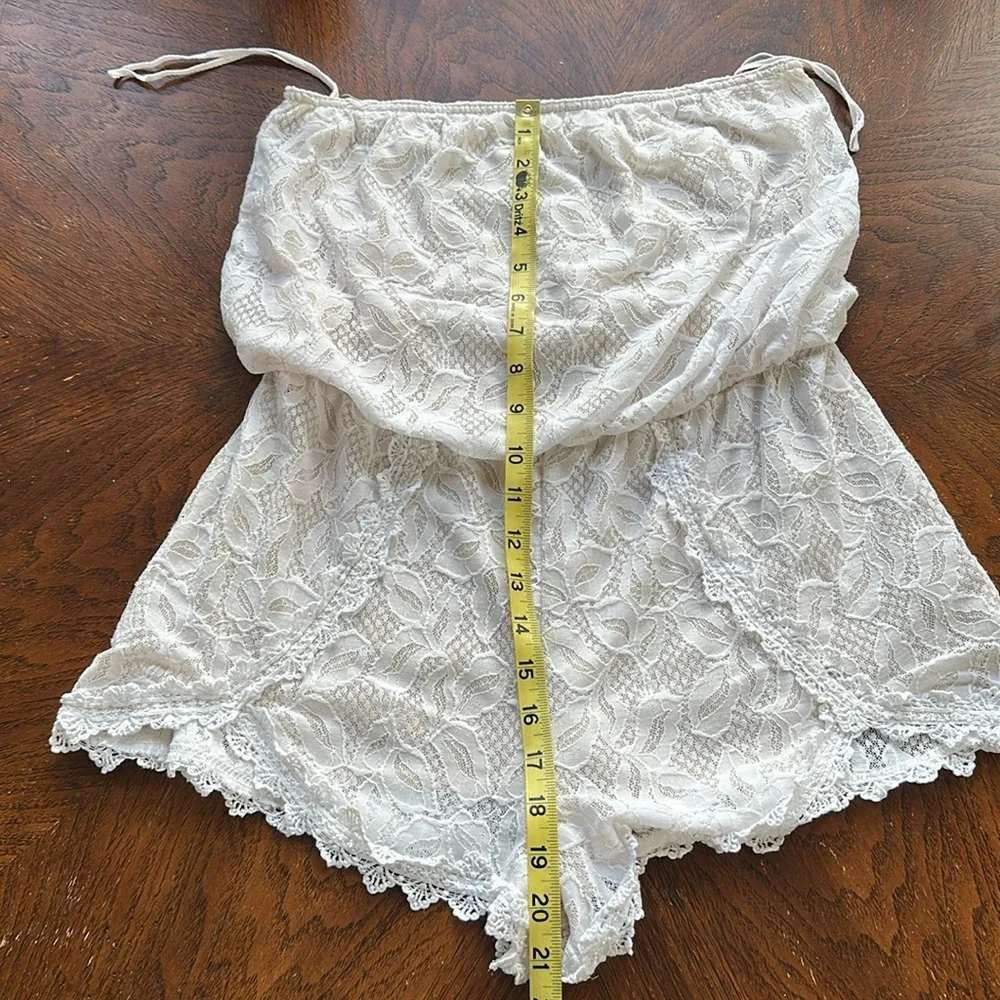 Free People White Tahlia Strapless Lace Romper - Picture 12 of 14